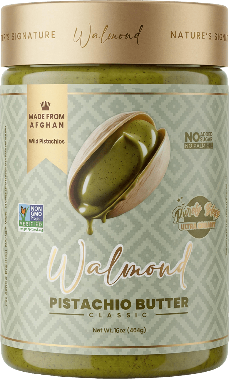 Walmond wild Afghan pistachio butter jar, no added sugar, no palm oil