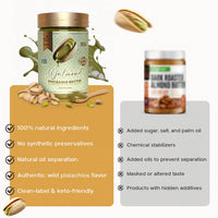 Walmond pistachio butter comparison, natural versus processed ingredients