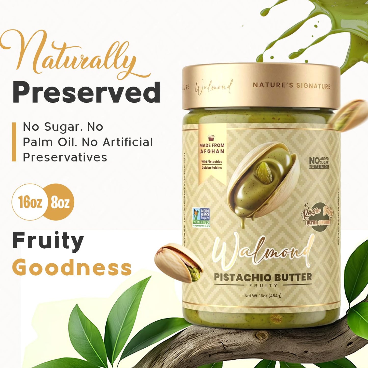 Walmond fruity pistachio butter jar, naturally preserved, no palm oil